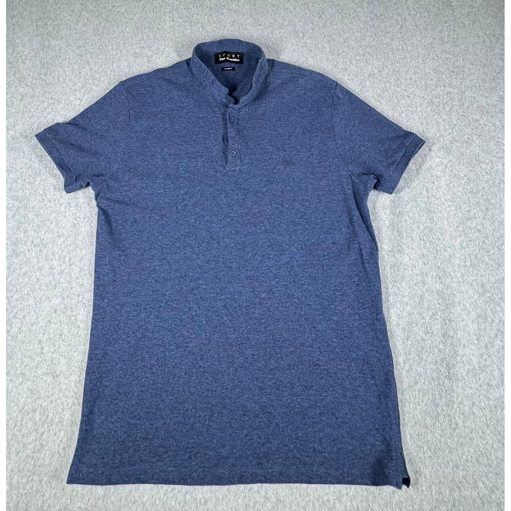The Kooples Henley T-Shirt Men's M Blue 2 Button Henley Short Sleeve Cotton